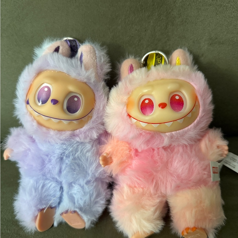 Adorable Plush Monster Toy Set - Pink and Purple